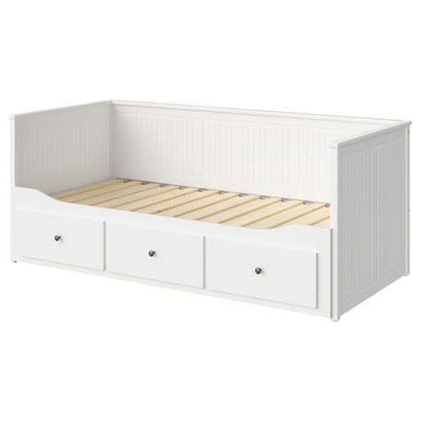 cama hemnes|HEMNES Armazón de diván+3 cajones, blanco, Tamaño twin